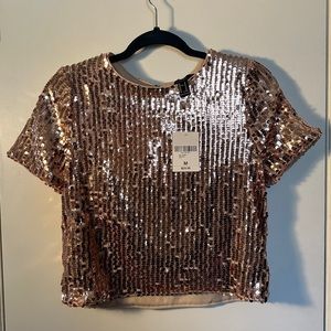 Rose Gold Sequin top brand new